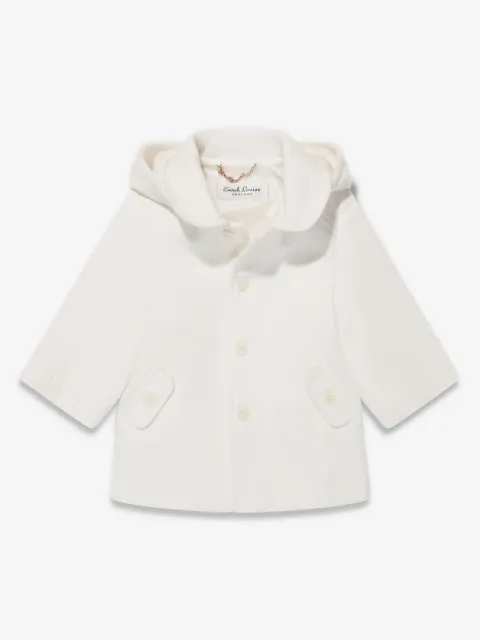 Sarah Louise hooded single-breasted coat