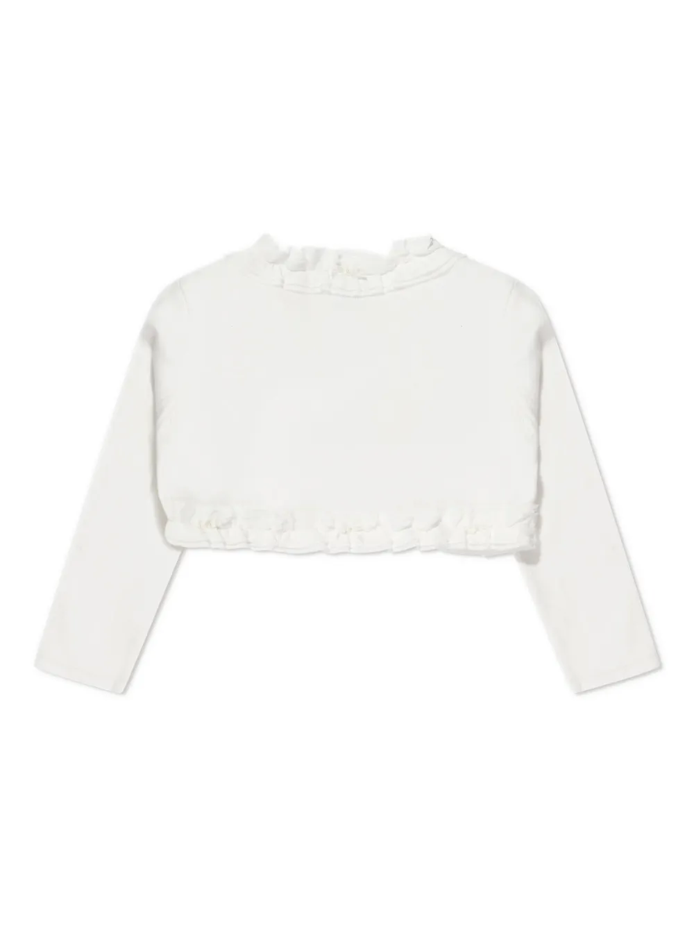Sarah Louise Cropped Cotton Jacket In 白色