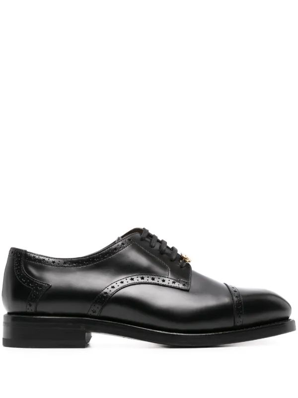 Gucci Interlocking G plaque leather brogues men Calf Leather Calf Leather Calf Leather 6 Black