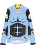 Walter Van Beirendonck Dummy-print long-sleeve cycling top - Blue