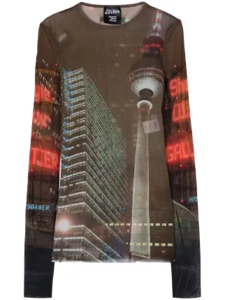 Jean Paul Gaultier x Shayne Oliver プリント Tシャツ | ブラウン 