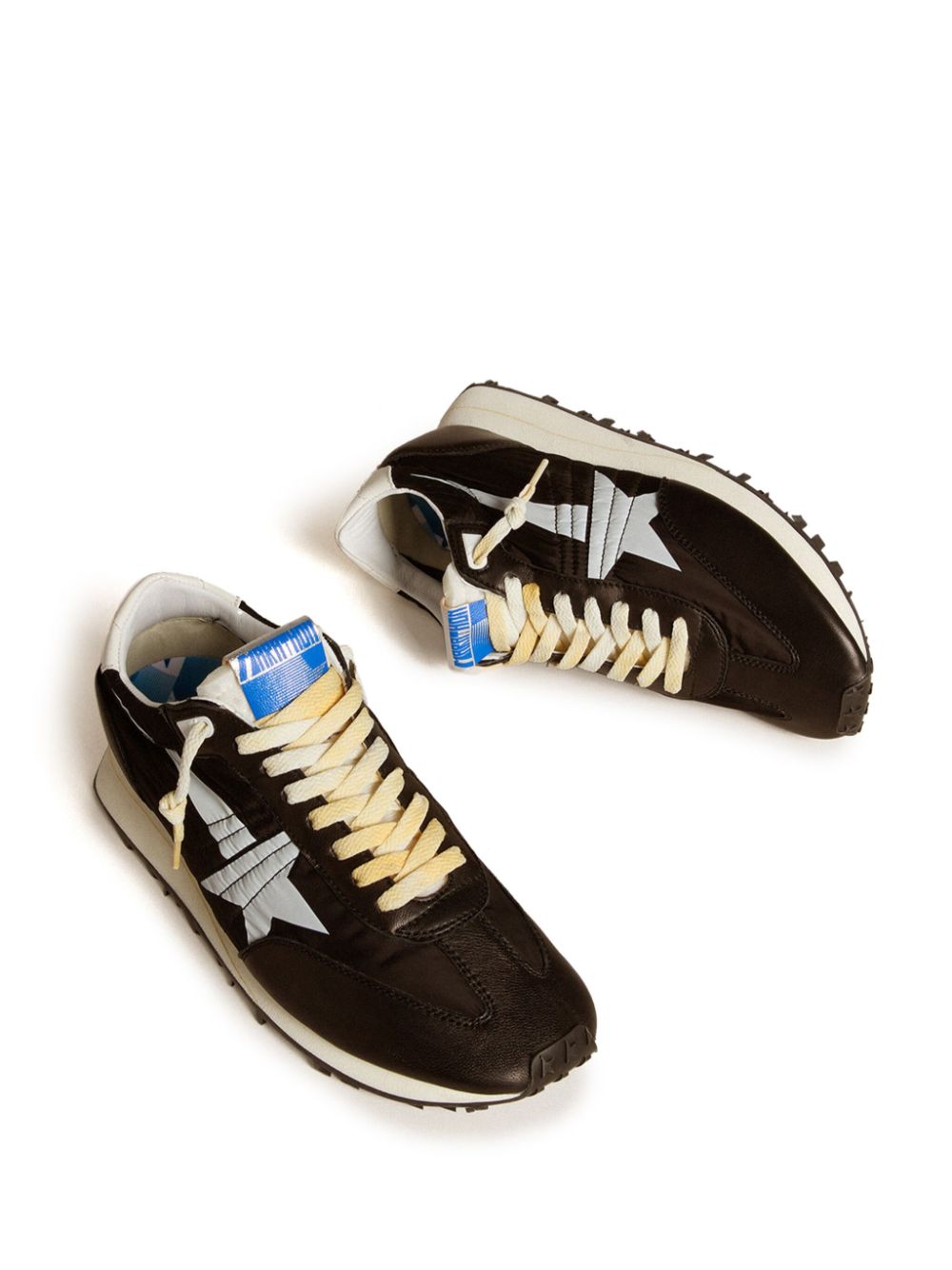 Shop Golden Goose Star Leather Heel Trainers In Black