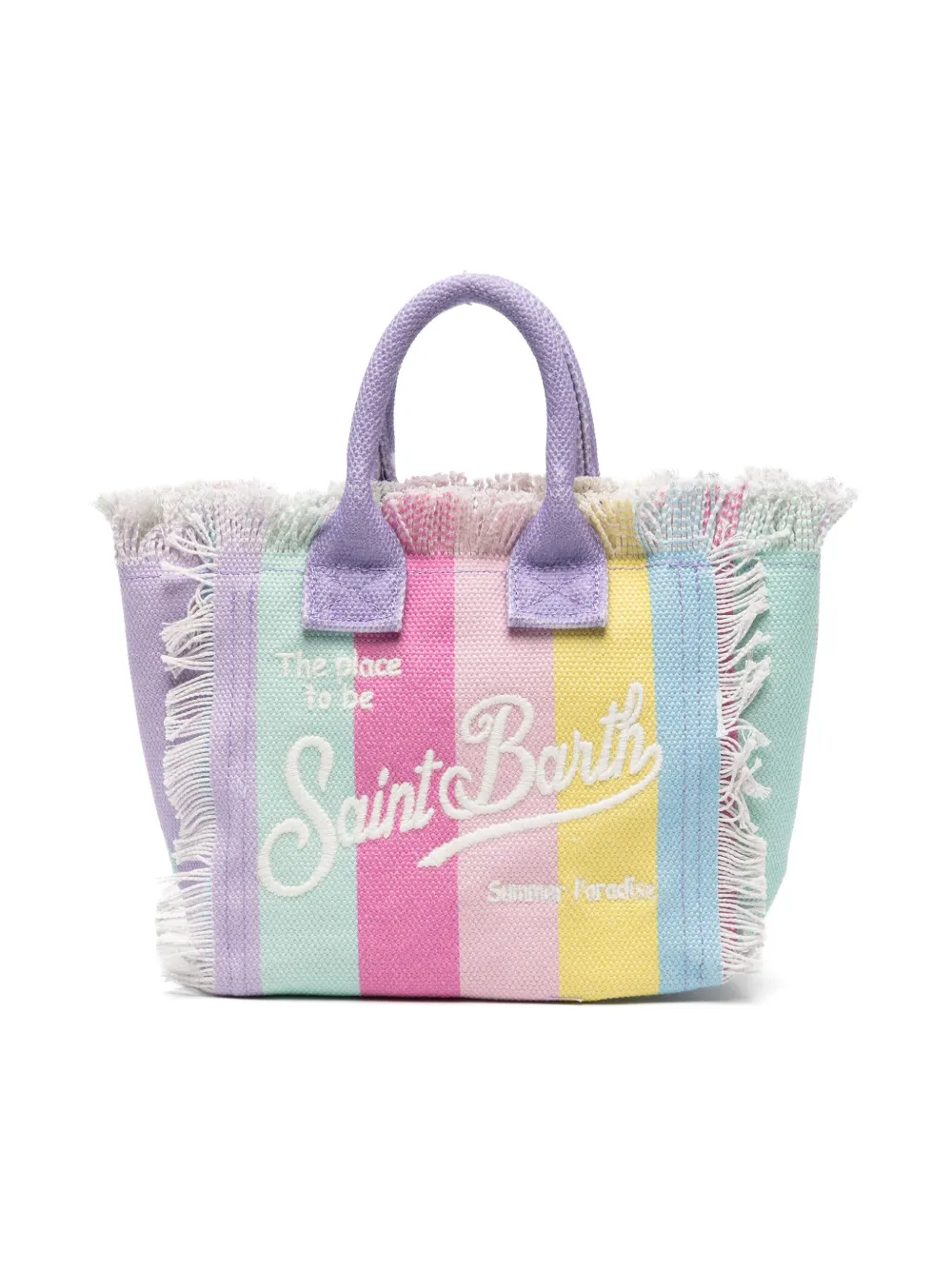 MC2 Saint Barth Kids Vanity kleine gestreepte shopper Paars