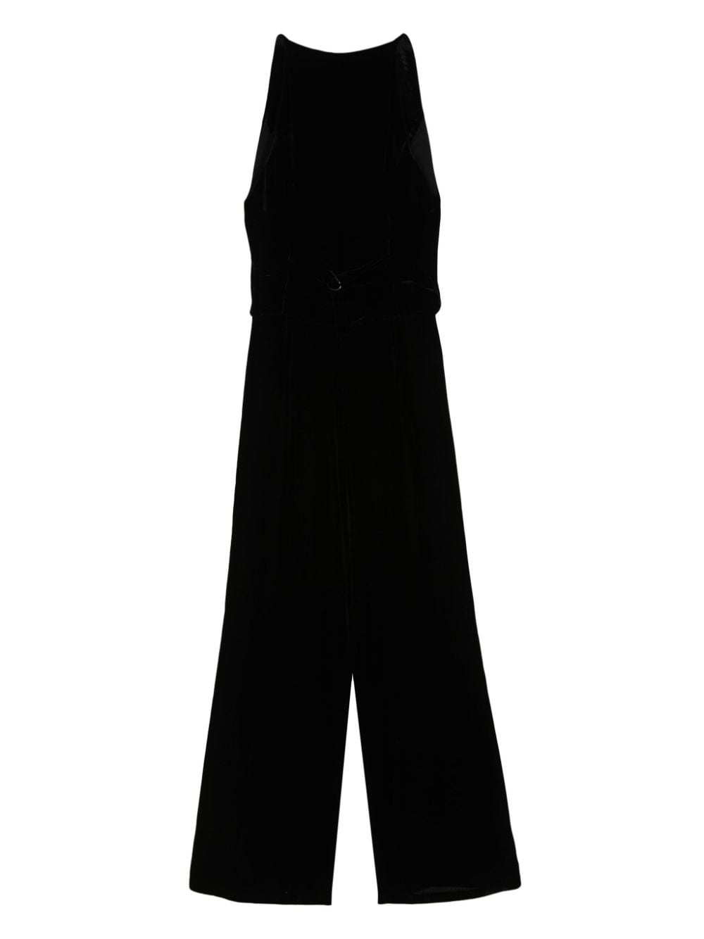 Rixo wide-leg velvet jumpsuit - Zwart