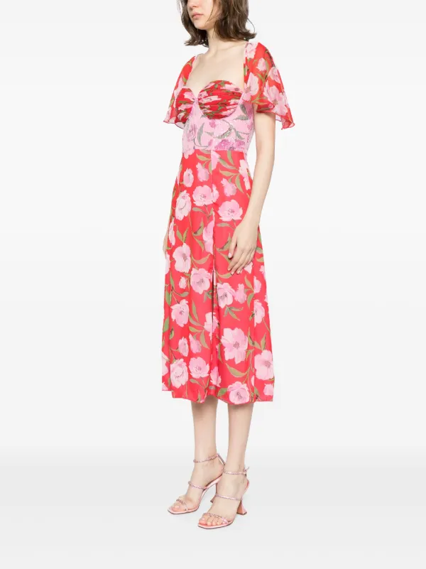 ROTATE BIRGER CHRISTENSEN floral-print Chiffon Midi Dress