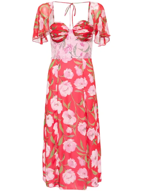 ROTATE BIRGER CHRISTENSEN floral-print chiffon midi dress
