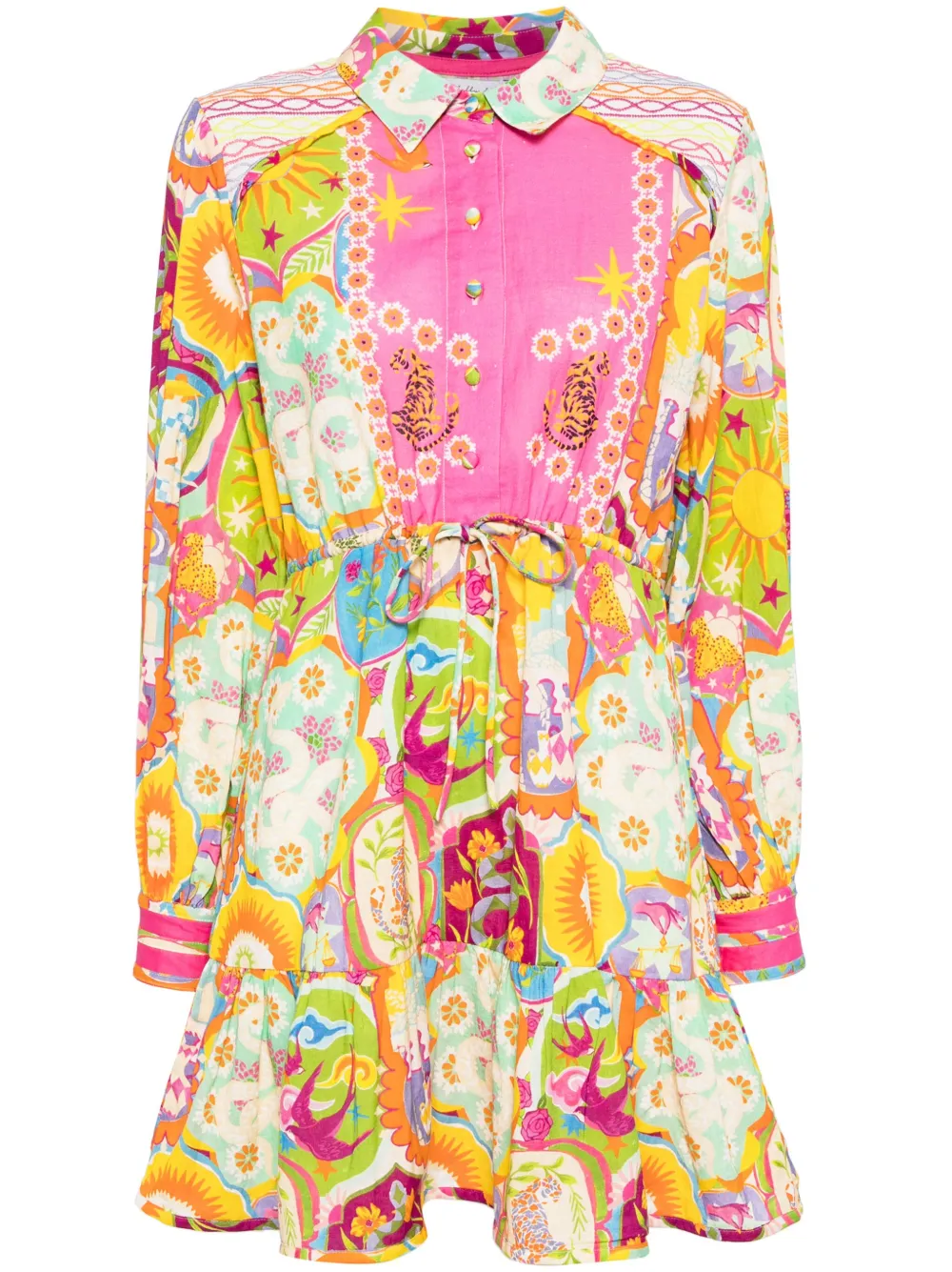 Mosaic Savannah-print shirtdress