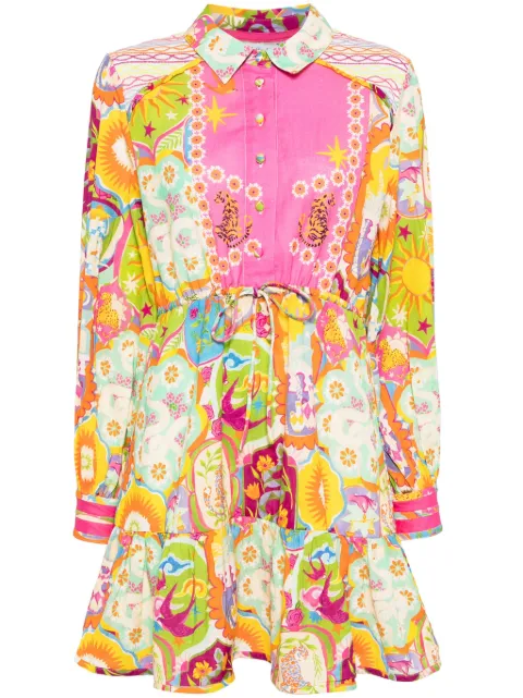 NEVER FULLY DRESSED Mosaic Savannah-print shirtdress