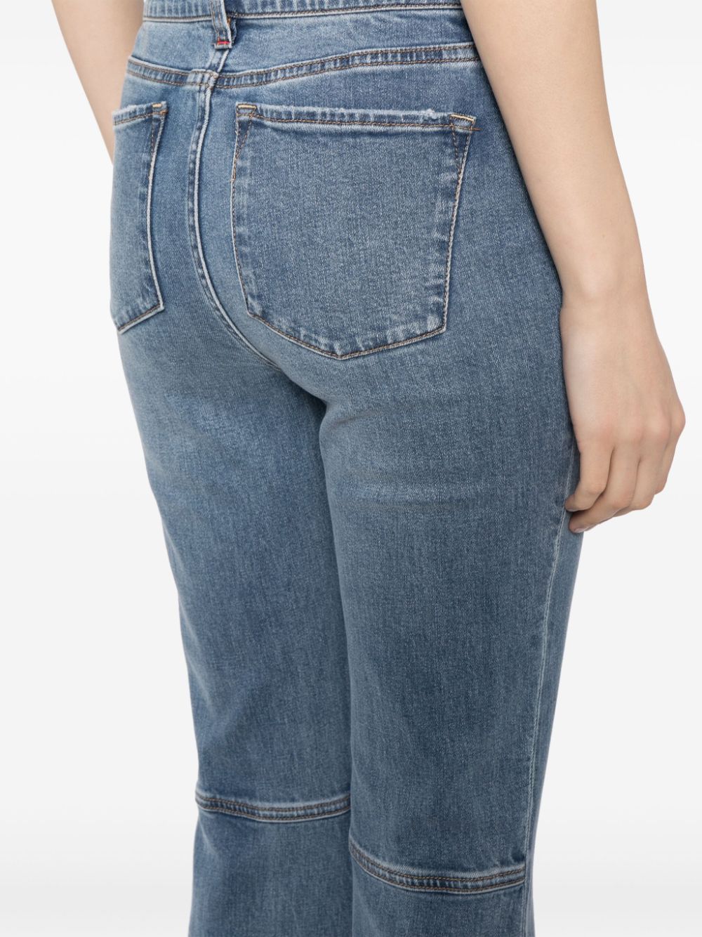 Shop Alice And Olivia Mid-rise Flared Jeans In Blue