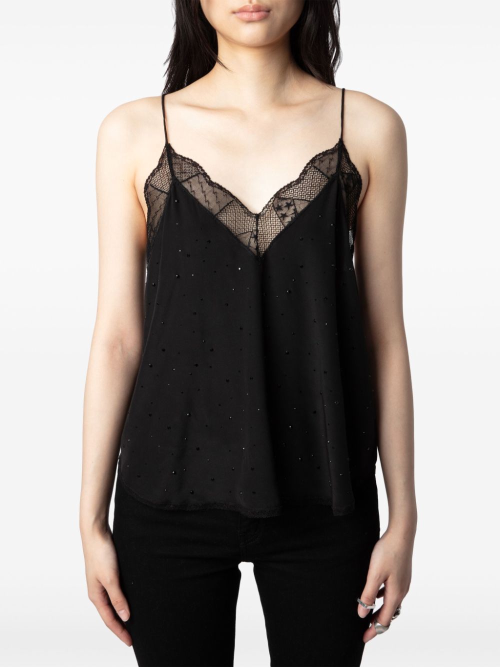 Shop Zadig & Voltaire Christy Silk Top In Black