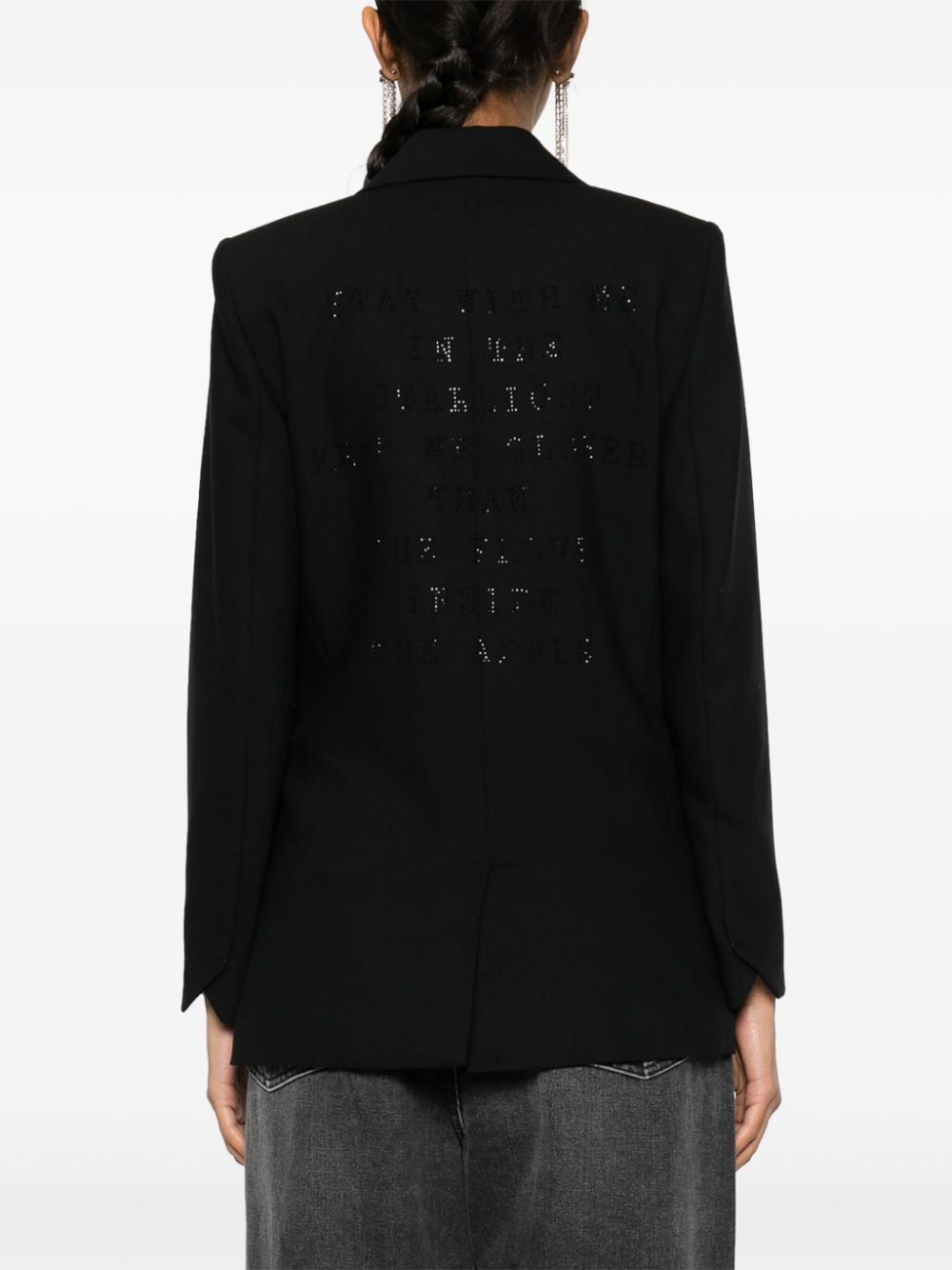 Shop Zadig & Voltaire Valse Rhinestone-embellished Blazer In Black