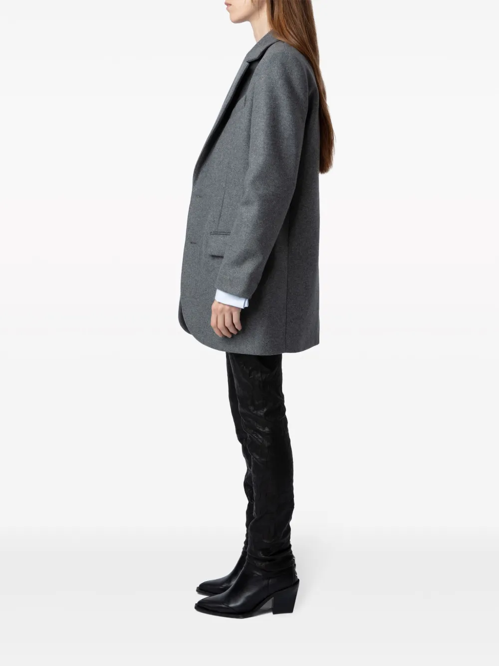 Zadig&Voltaire Mantel met enkele rij knopen Grijs
