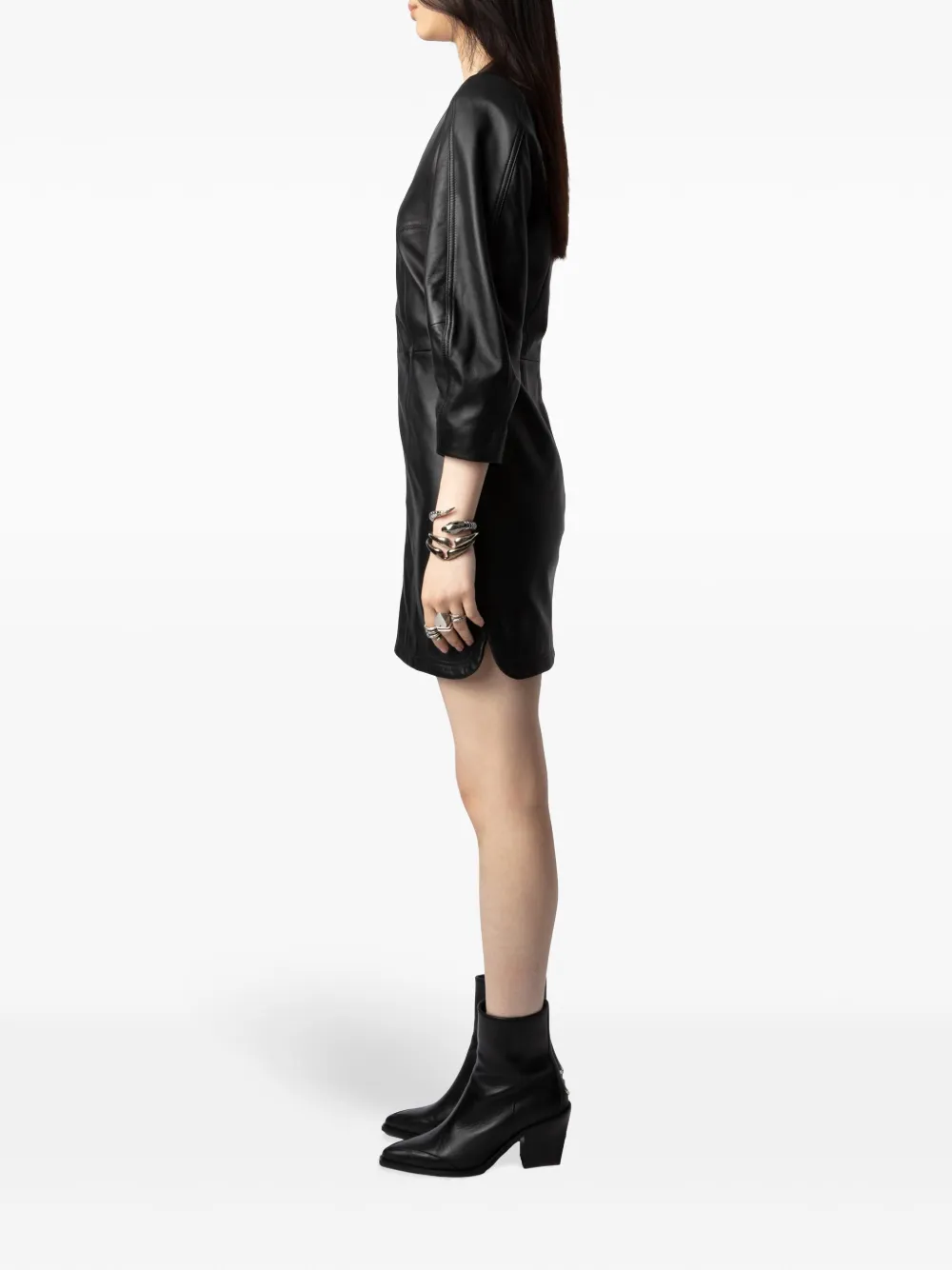 Zadig&Voltaire Leren mini-jurk Zwart