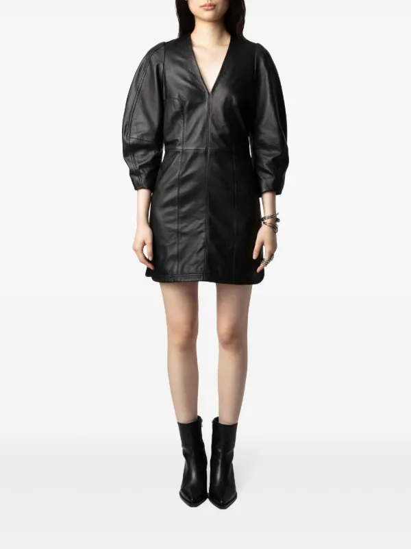 Zadig&Voltaire レザー ミニドレス | ブラック | FARFETCH JP