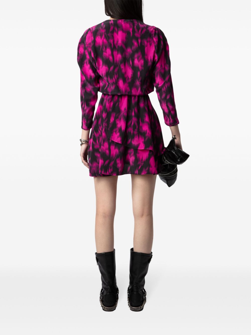 Shop Zadig & Voltaire Rogers Silk Mini Dress In Pink