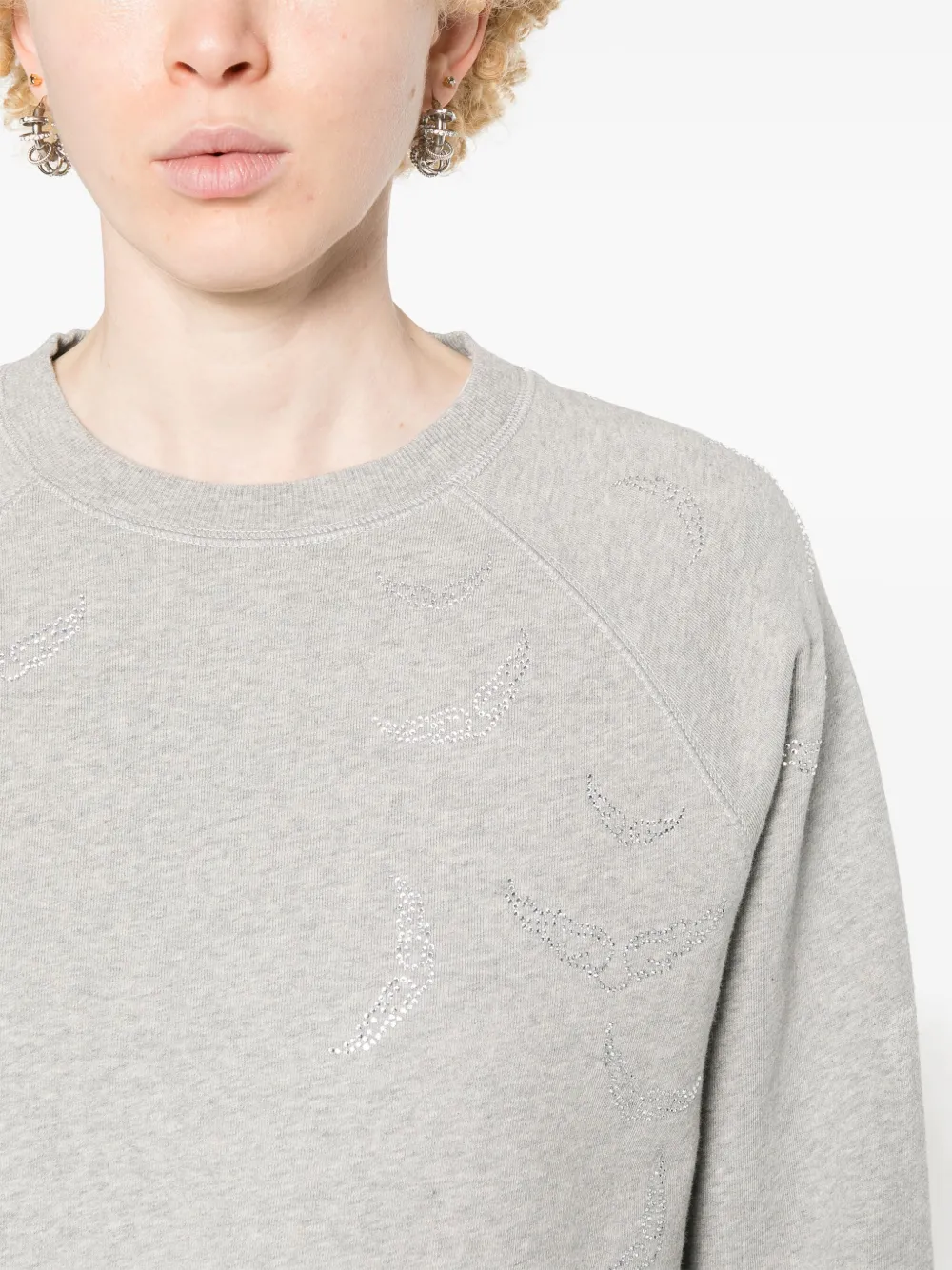 Zadig&Voltaire Rain ラインストーン スウェットシャツ グレー FARFETCH JP