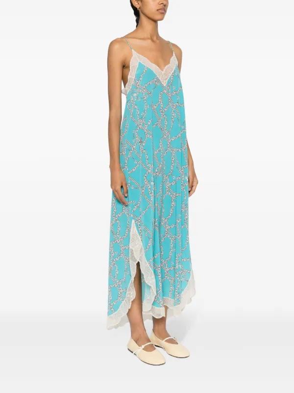 Zadig&Voltaire Ristyl logo-print Maxi Dress | Blue | FARFETCH Zadig&Voltaire Ristyl logo-print Maxi Dress | Blue | FARFETCH