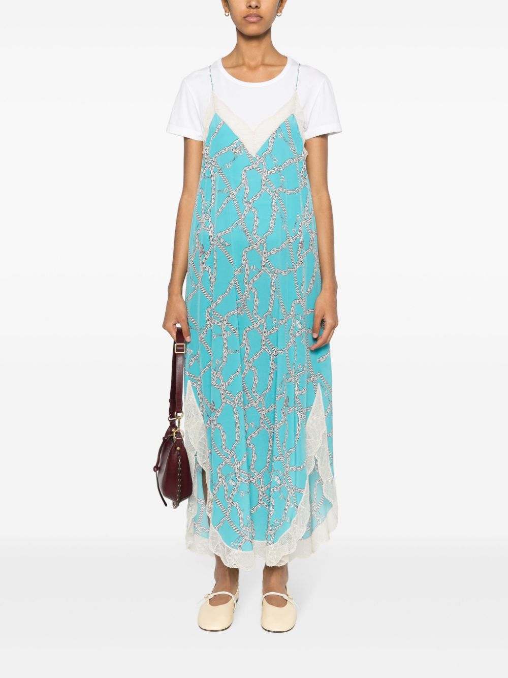 Shop Zadig & Voltaire Ristyl Logo-print Maxi Dress In Blue