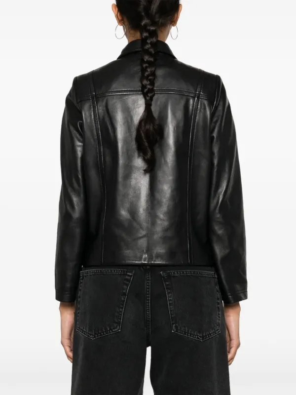 ジャケット ZADIG  VOLTAIRE Women Jackets WWBL00851 Black Zadig & Voltaire Deluxe Black Fringe Detail Leather Jacket