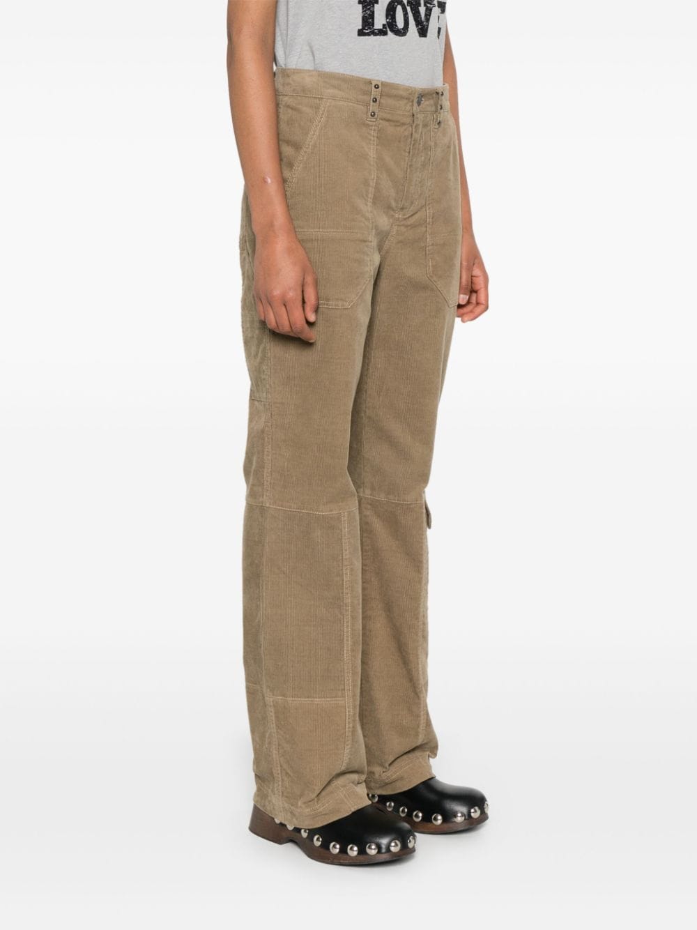 Shop Zadig & Voltaire Pepper Corduroy Straight Trousers In Neutrals