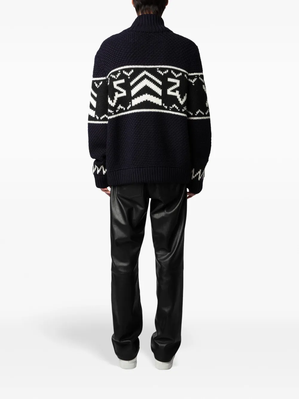 Zadig&Voltaire Christophe intarsia vest met logo Zwart
