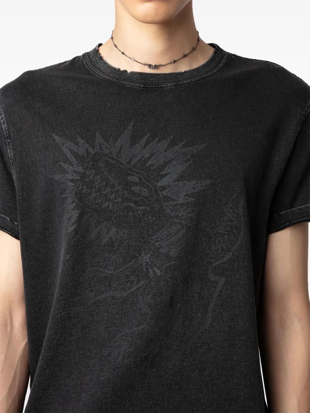 Zadig&Voltaire T-shirt met grafische print van biologisch katoen Zwart