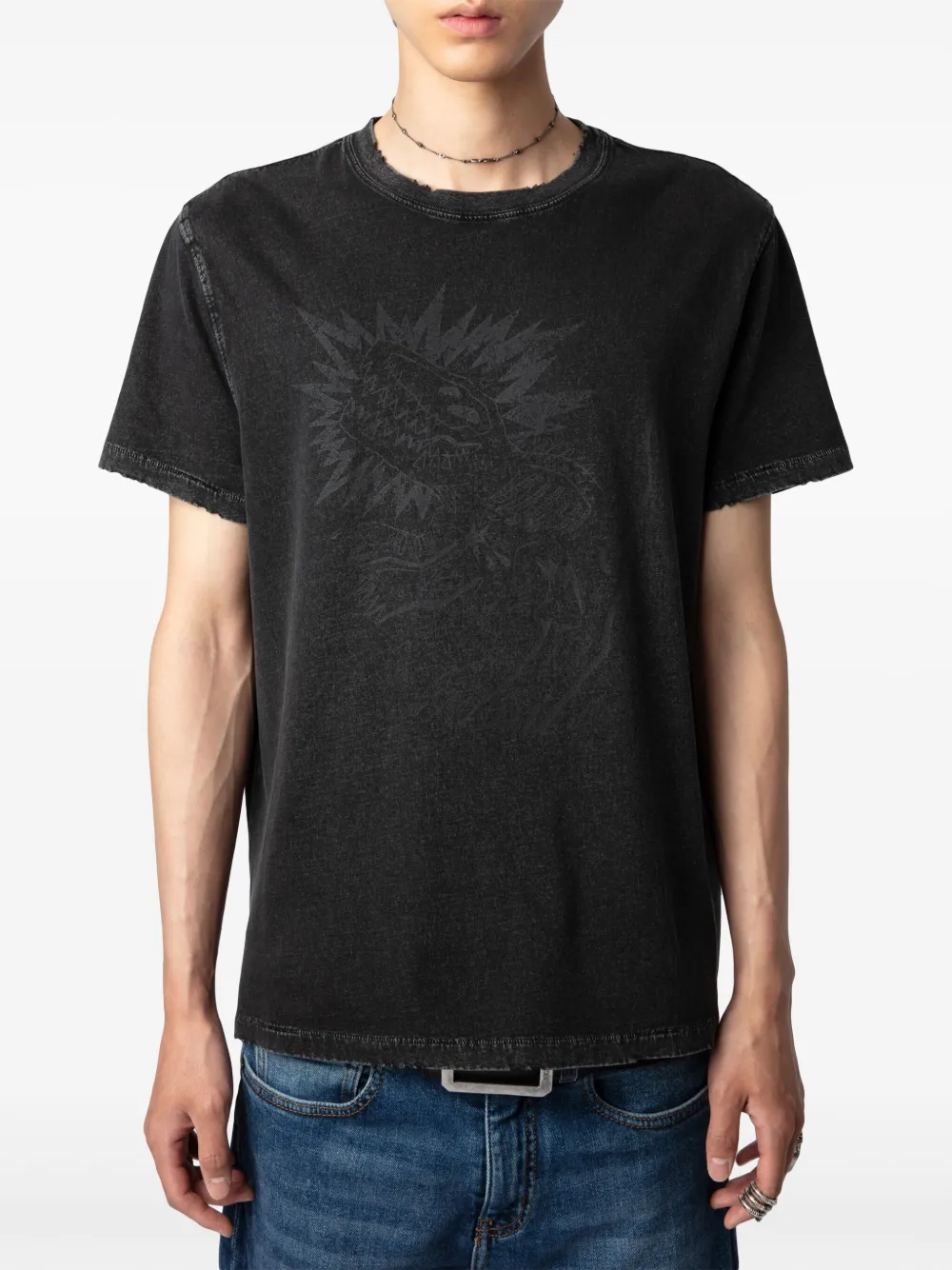 Zadig&Voltaire T-shirt met grafische print van biologisch katoen Zwart