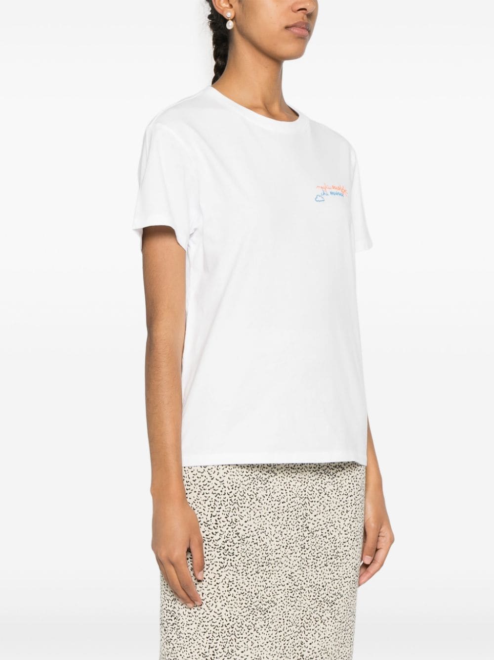 Shop Mc2 Saint Barth Emilie Slogan-embroidered T-shirt In White