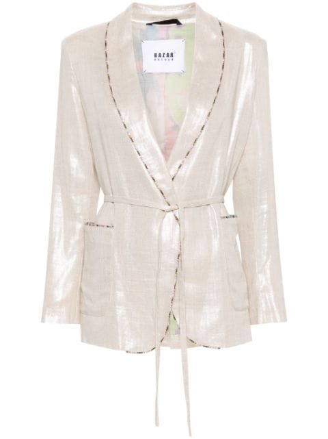 Bazar Deluxe slub-texture laminated blazer