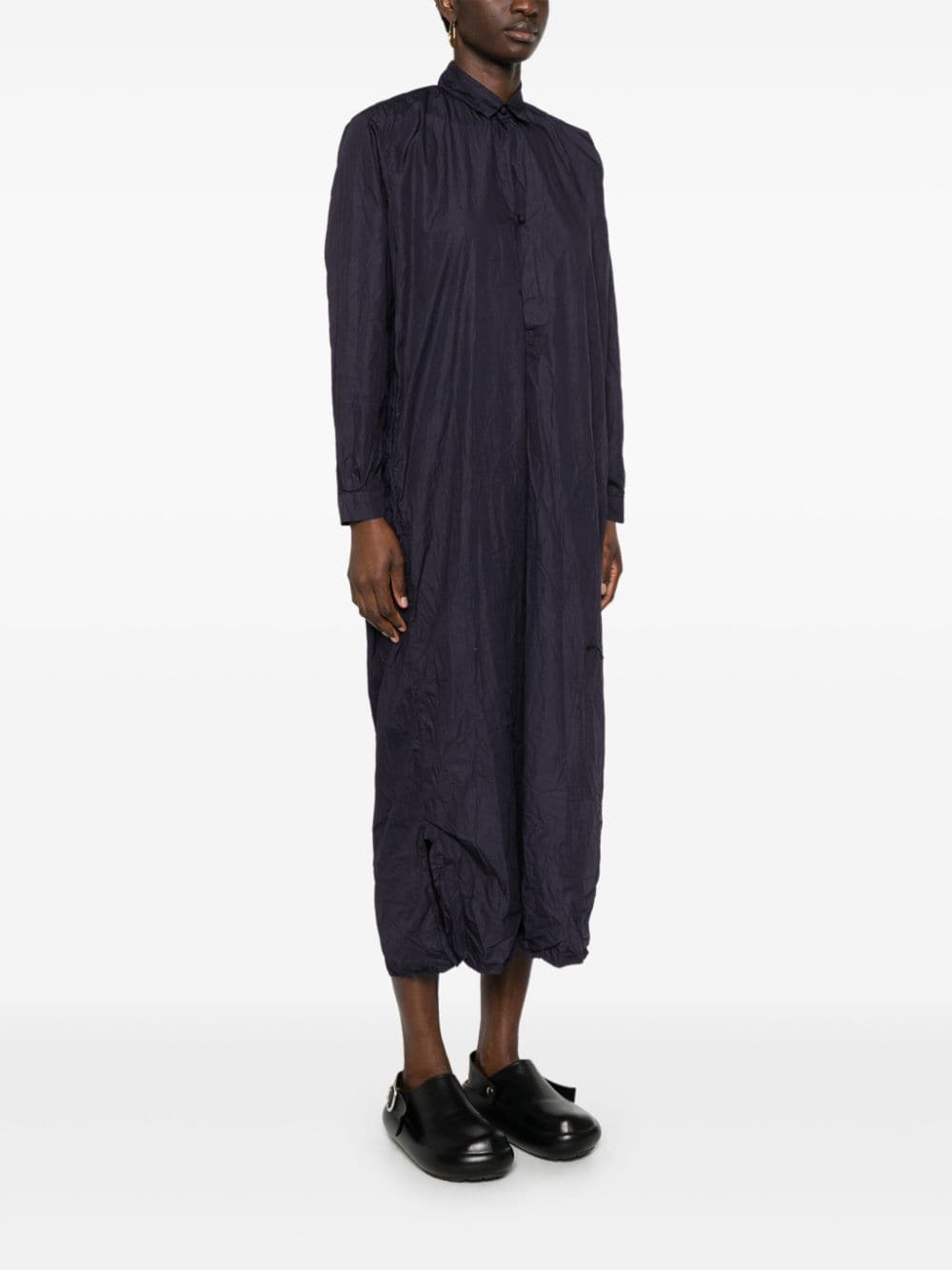 Shop Daniela Gregis Long Cotton Shirt Dress In Blue