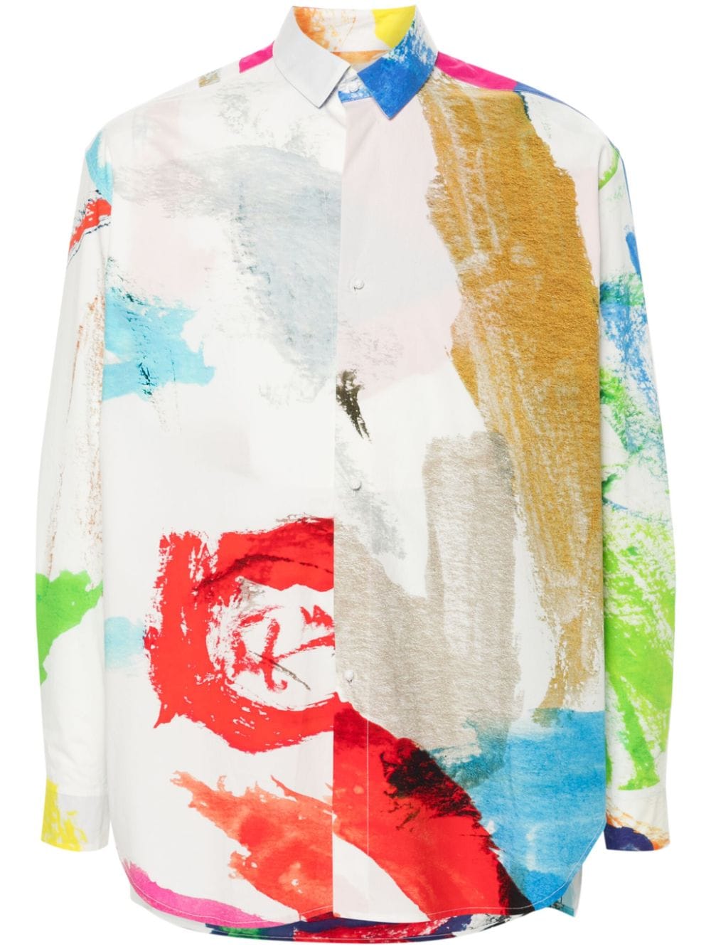 Shop Daniela Gregis Abstract-print Cotton Shirt In White