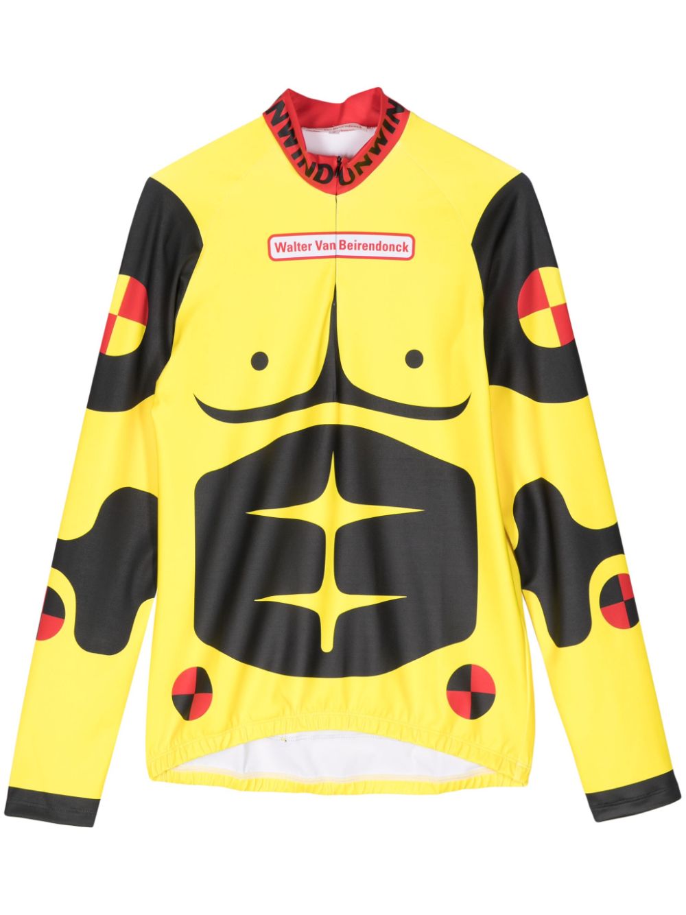 Walter Van Beirendonck Dummy-print Long-sleeve Cycling Top In Yellow
