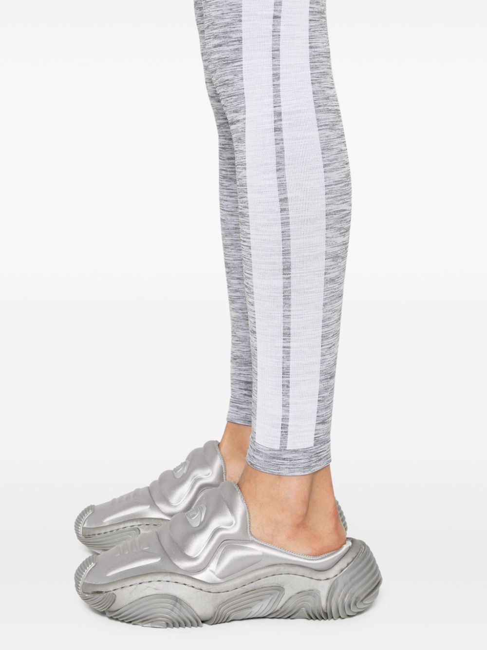 Shop Palm Angels Embroidered-logo Performance Leggings In Grey