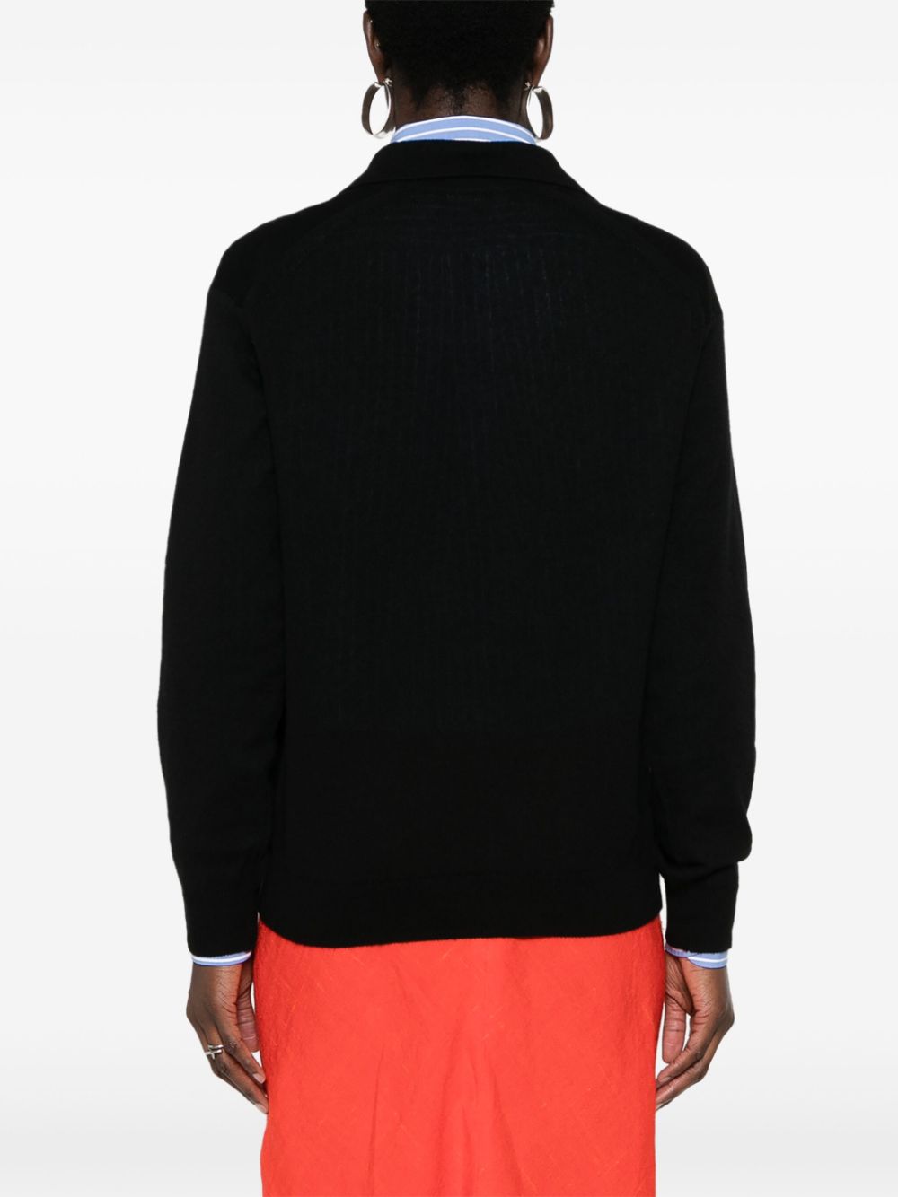 Shop Auralee V-neck Cashmere Silk Jumper In Black