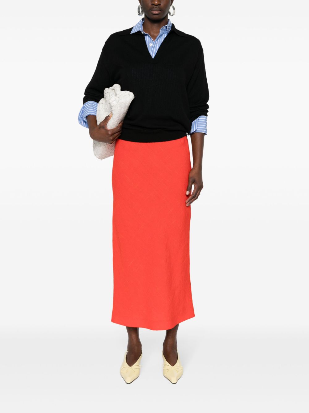 Auralee V-neck cashmere silk jumper - Zwart