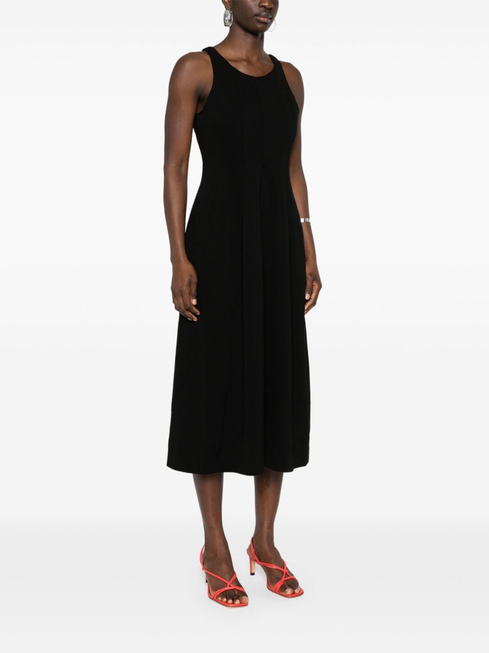 Shop Auralee Hard Twist Seam-deatil Dress In Black