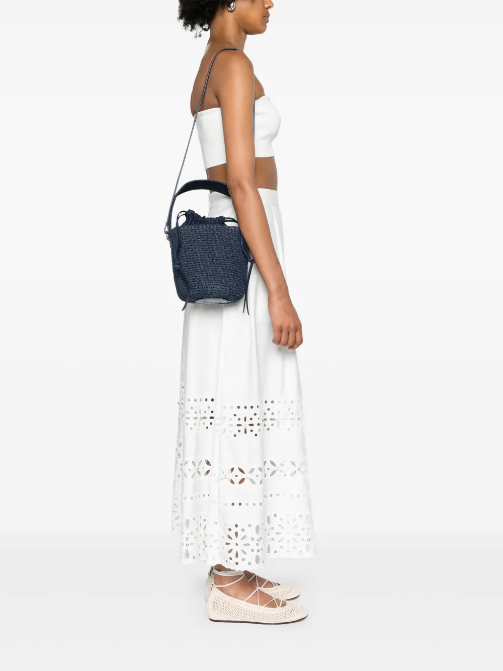 Chloé Woody denim bucket bag - Blauw