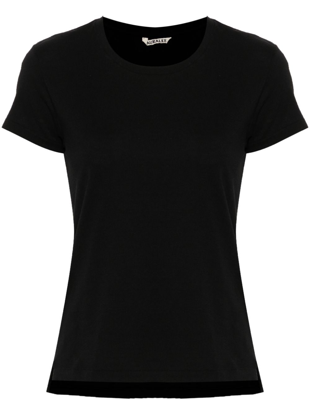Auralee Short-sleeve Cotton T-shirt In Black