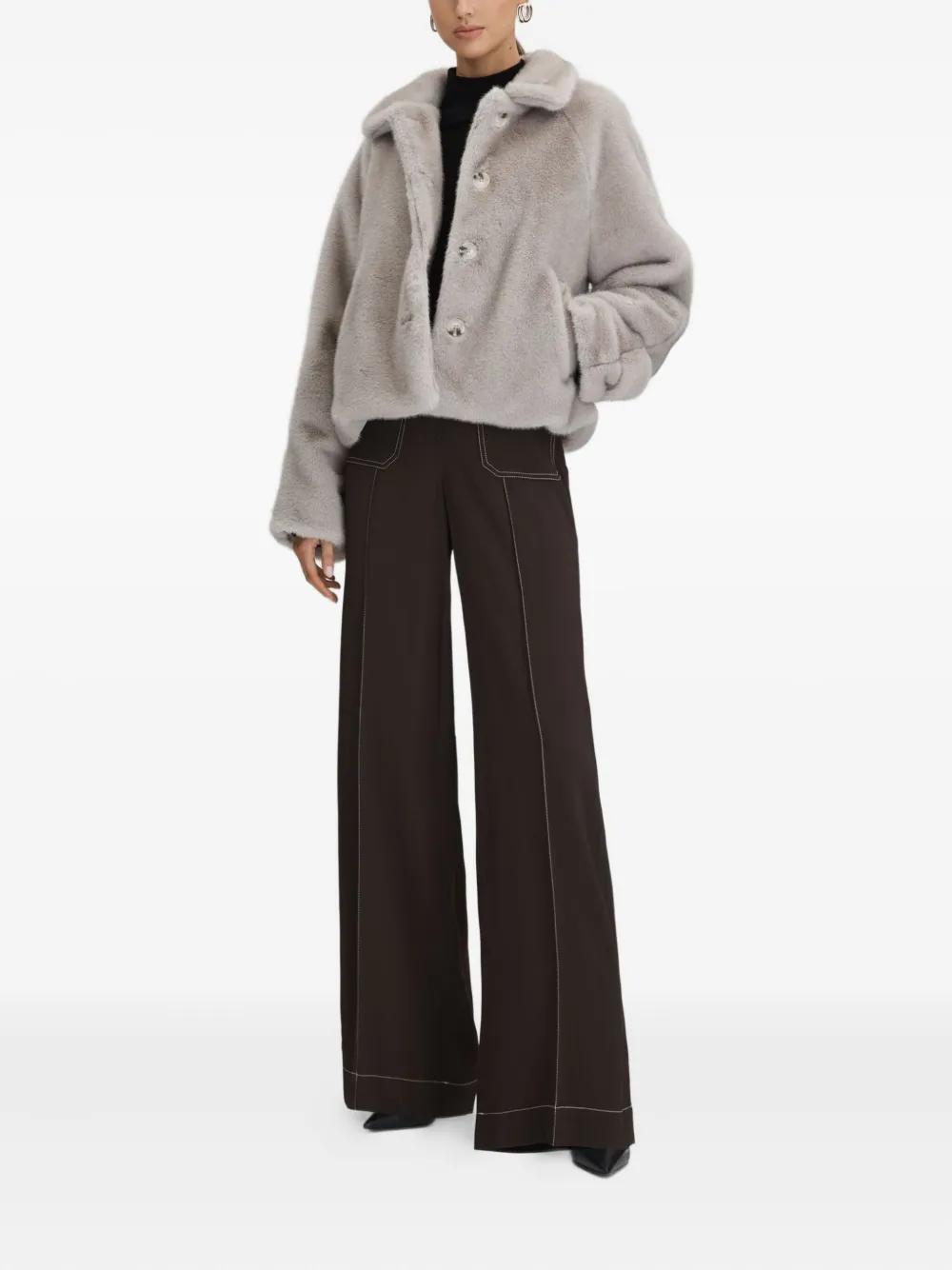 MEOTINE buttoned-front faux fur jacket | Faux Fur & Shearling Jackets | Image 2
