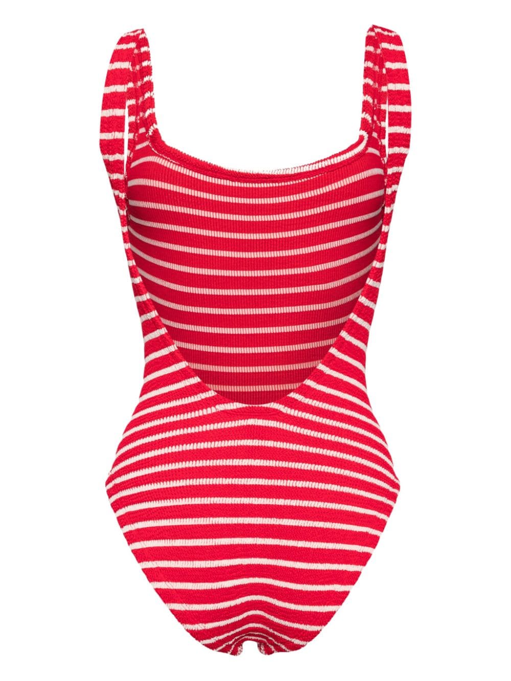Hunza G striped seersucker swimsuit - Rood