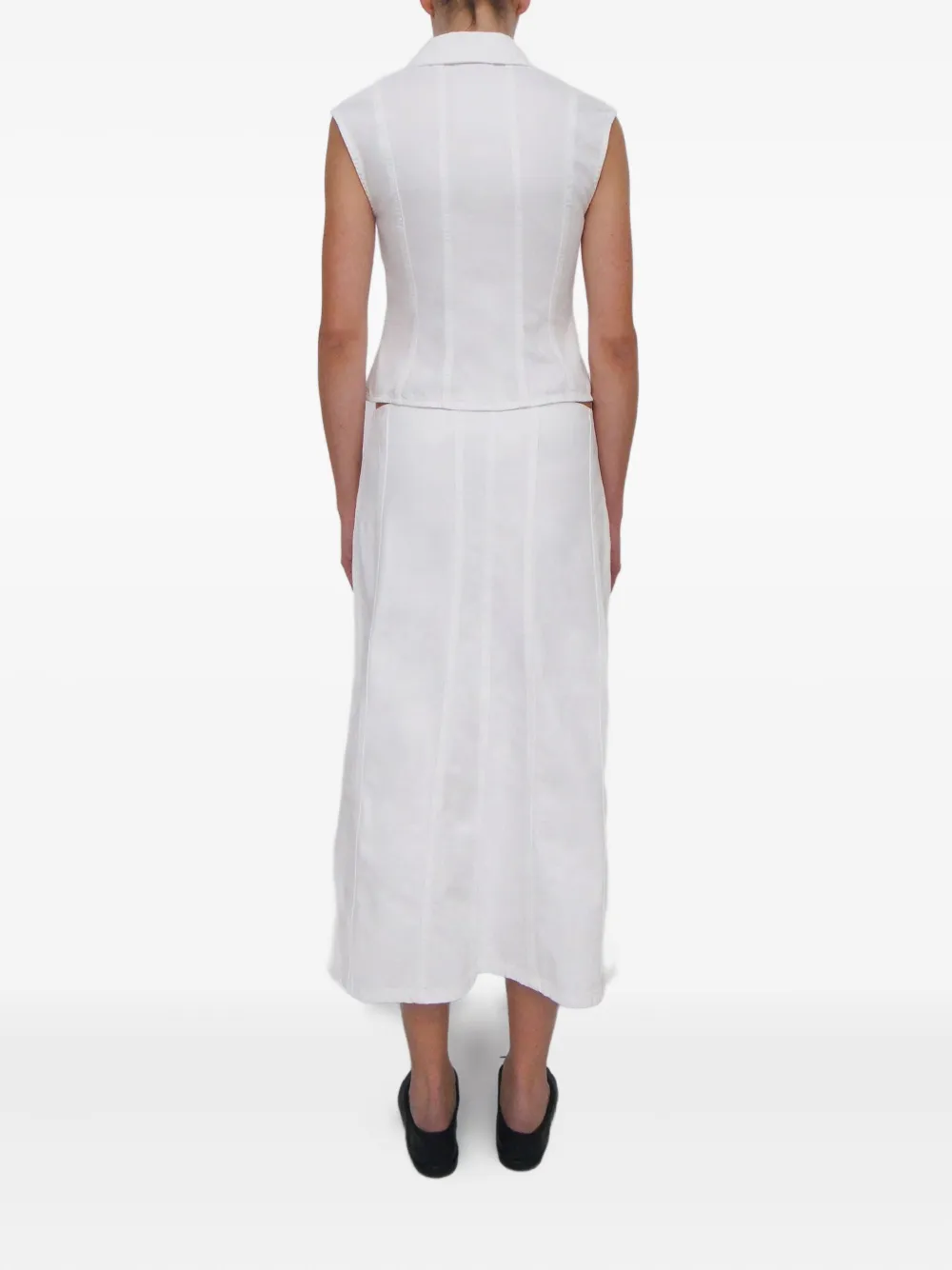 Gimaguas Stud-embellished Midi Skirt In White