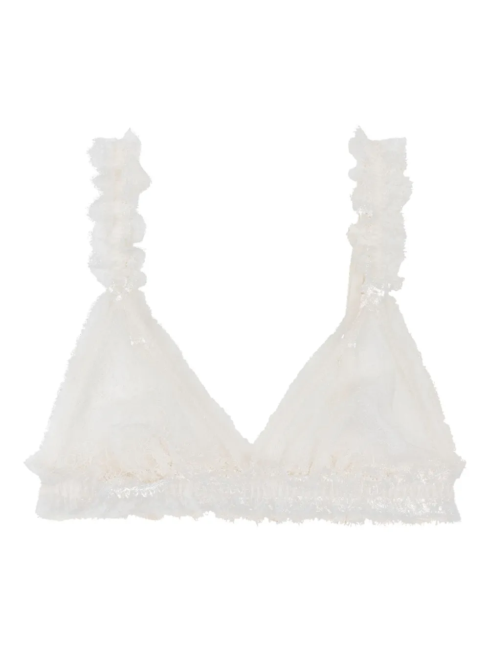 Love Stories Kanten bralette met ruches Wit