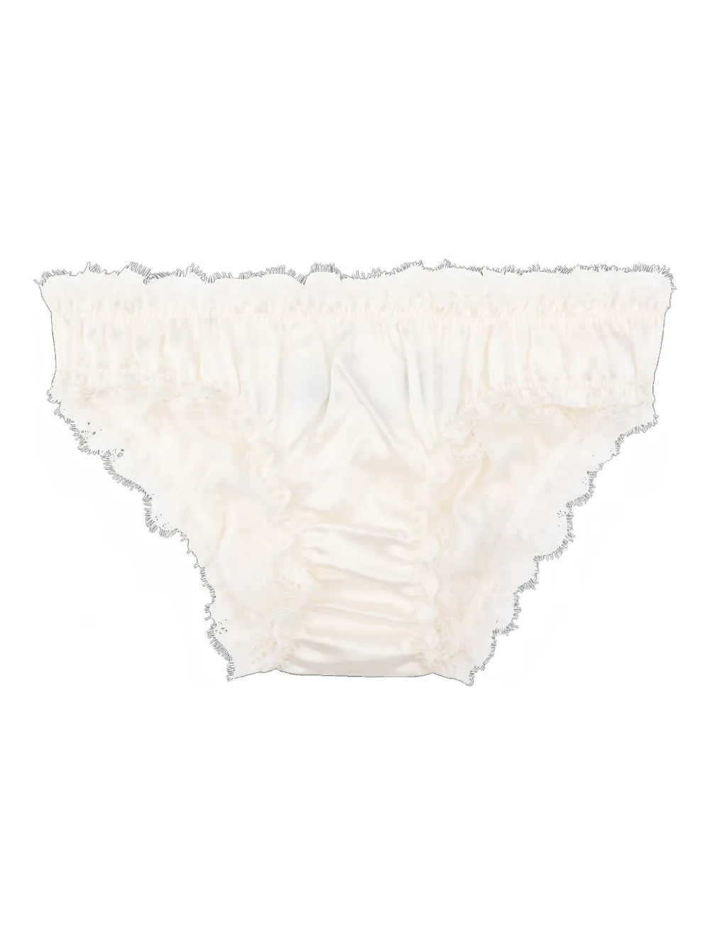 Love Stories Lace-trimmed Embroidered Briefs In White