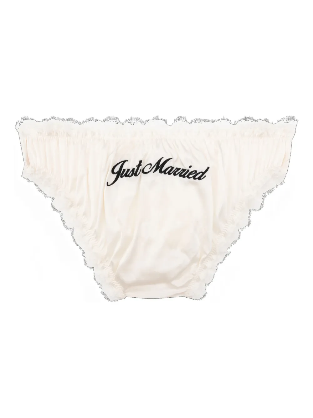 Love Stories Lace-trimmed Embroidered Briefs In White