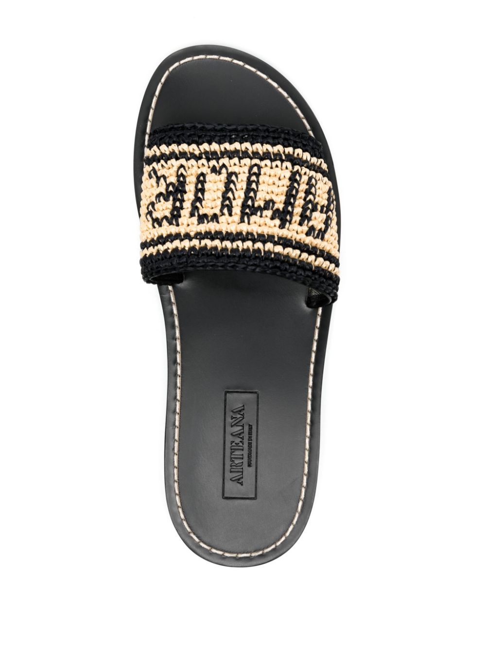 Arteana crochet-logo sandals Neutrals