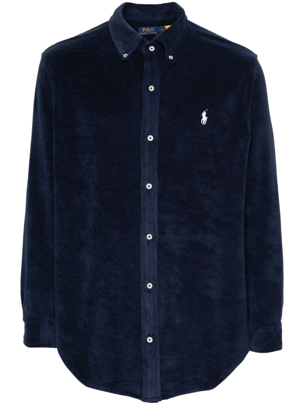 Polo Ralph Lauren Polo Pony Terry-cloth Shirt In Blue