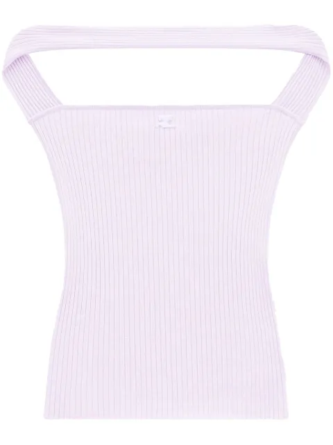 Courrèges cut-out ribbed knit top