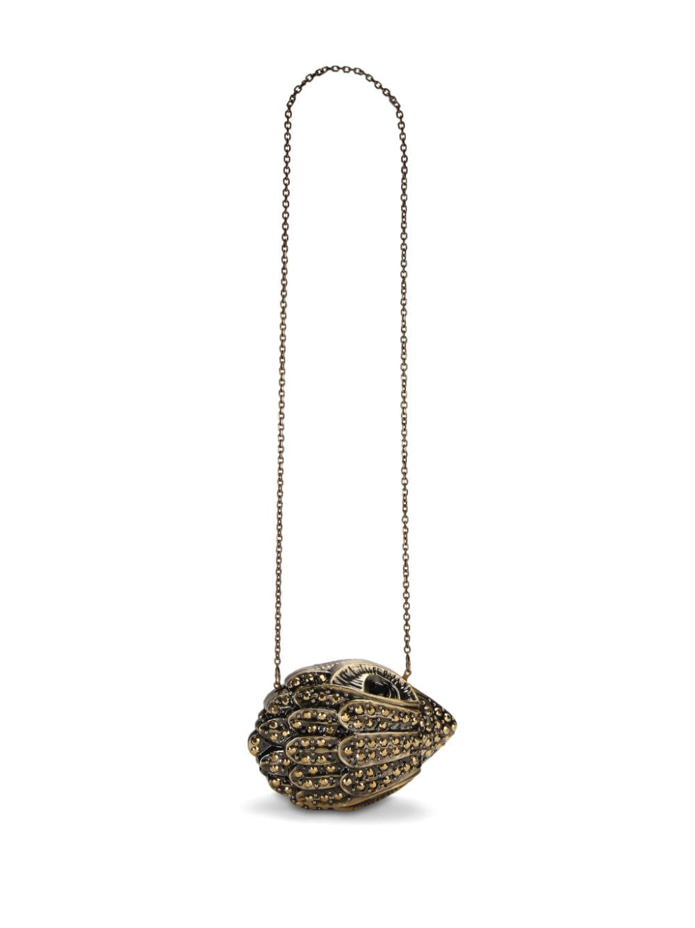 Shop Kurt Geiger Crystal-embellished Clutch Bag In Gold