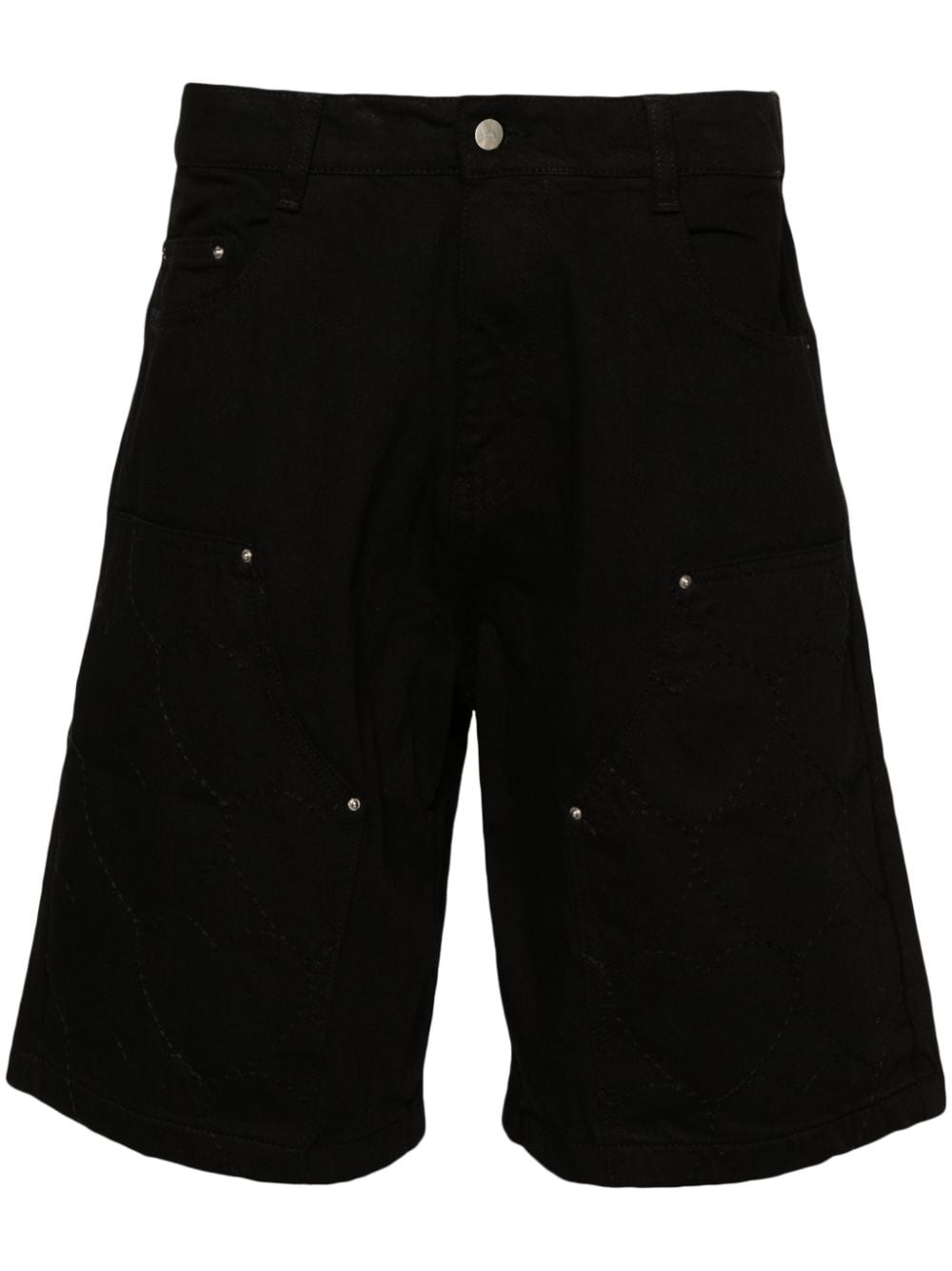 Arte Serena Heart Cotton Chino Shorts In Black