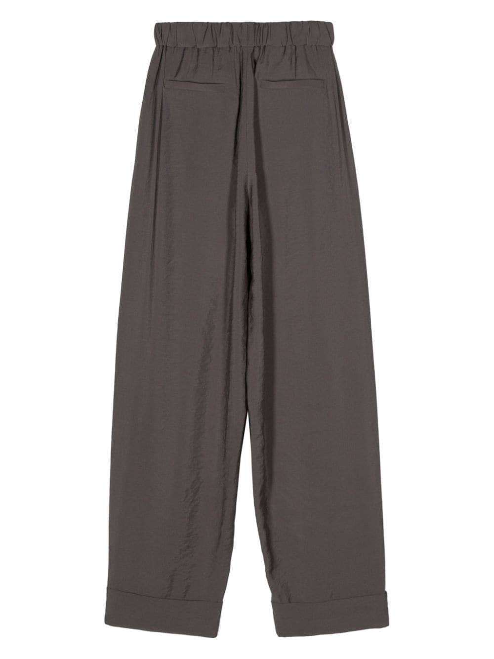 Shop Blanca Vita Elasticated-waist Wide-leg Trousers In Grey